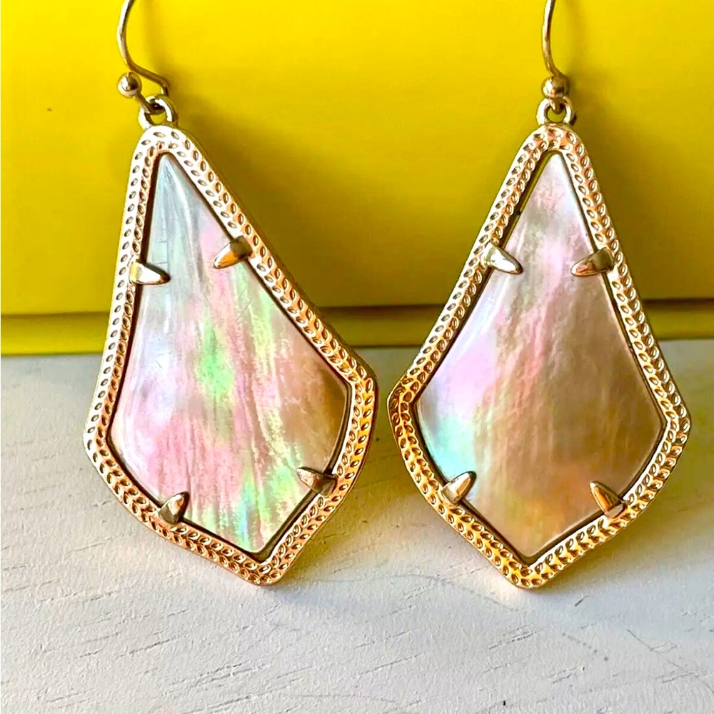 Kendra Scott Alex Earrings(Retired) - Rose Gold(brown mother of pearl)